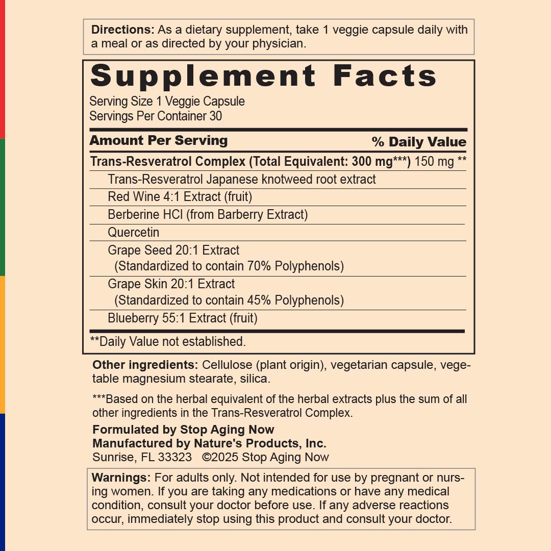ResveraPLUS® with Blueberry Extract, 30 Vegetarian Capsules