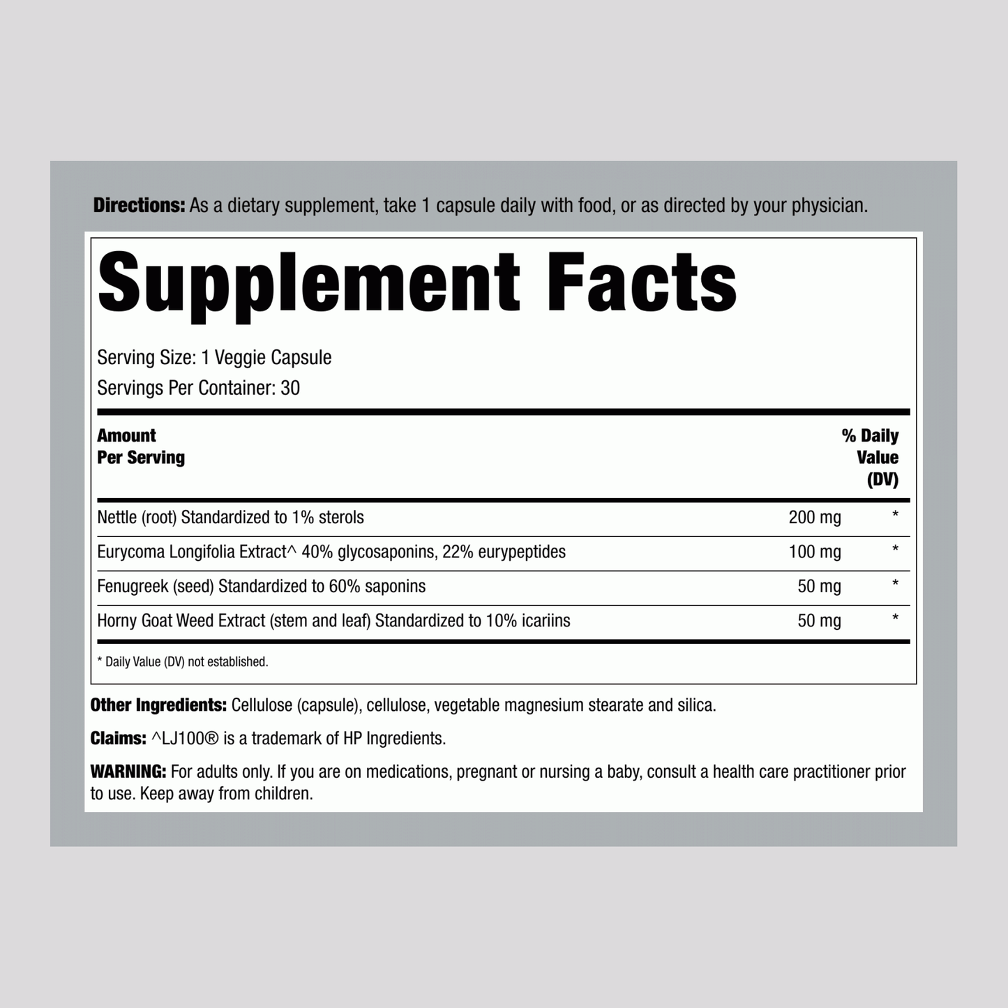 T-Juvenate® Sostegno del Testosterone, 30 Capsule Vegetali