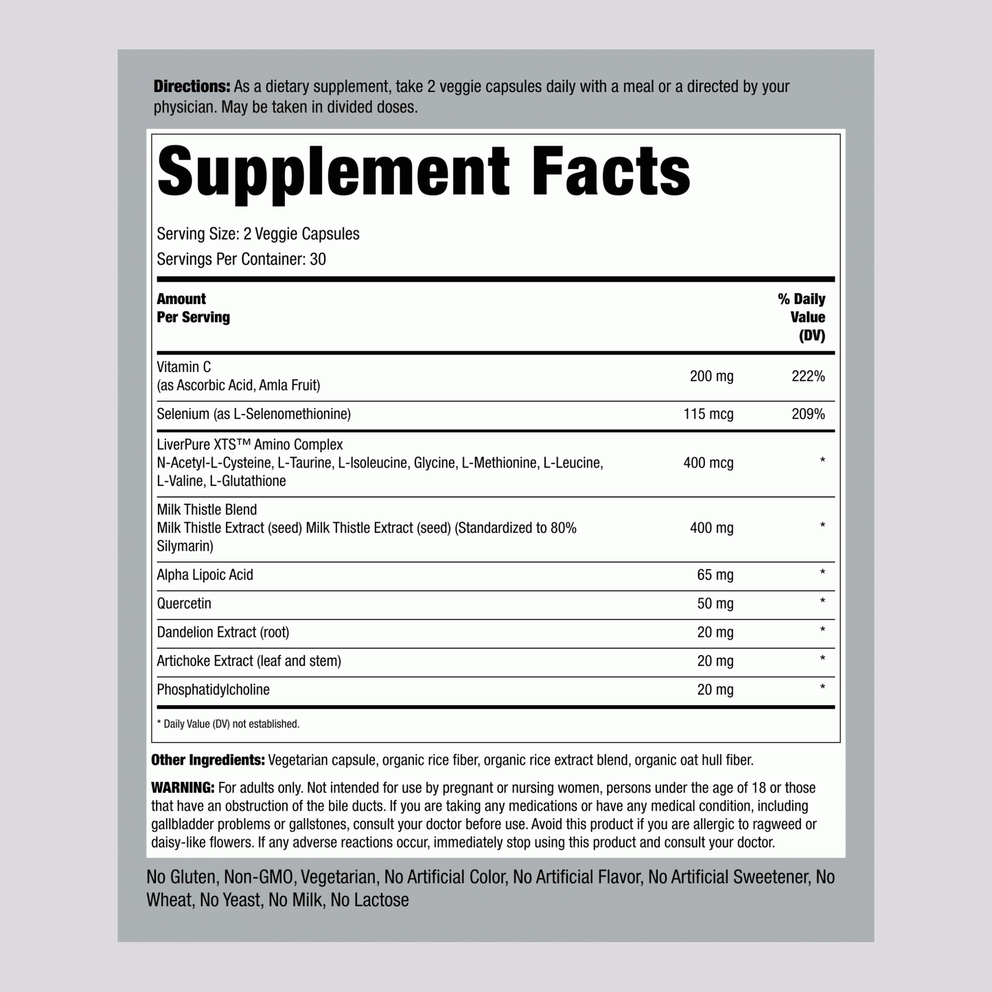 LIVERPURE XTS, 60 Vegetarian Capsules