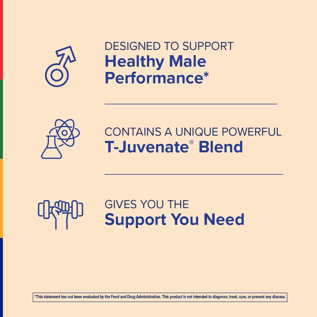 T-Juvenate® Sostegno del Testosterone, 30 Capsule Vegetali