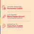Product highlights graphic stating Trans-Form, Fermented CoQ10, Black Pepper Extract for support, Bioidentical to native Trans-Form CoQ10
