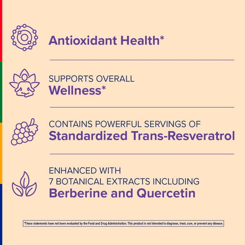 View 4 ResveraPLUS® with Blueberry Extract, 30 Vegetarian Capsules