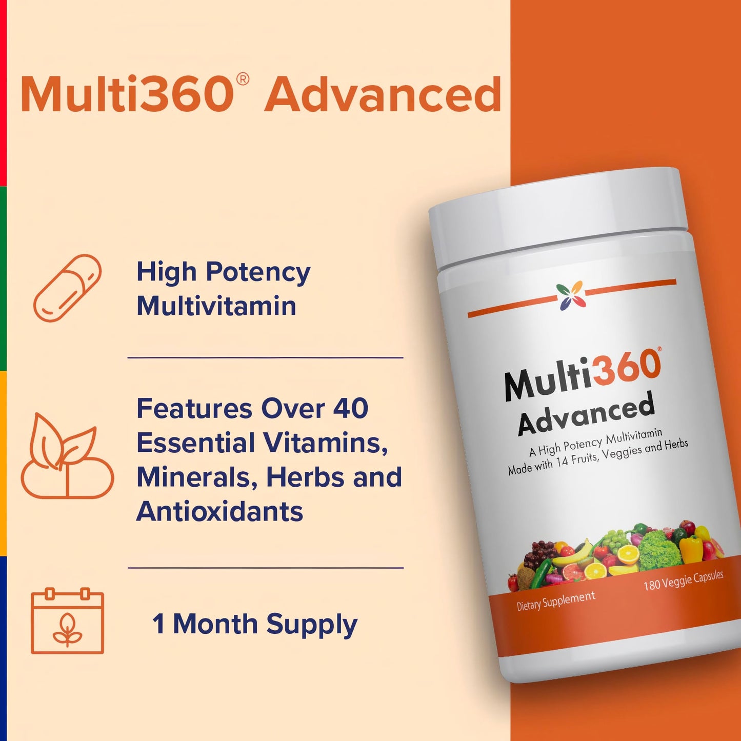Multi360® Advanced, 180 Vegetarian Capsules