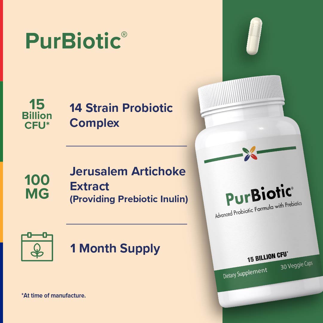 PurBiotic® 15 Bilhões UFC, 30 Cápsulas Vegetarianas