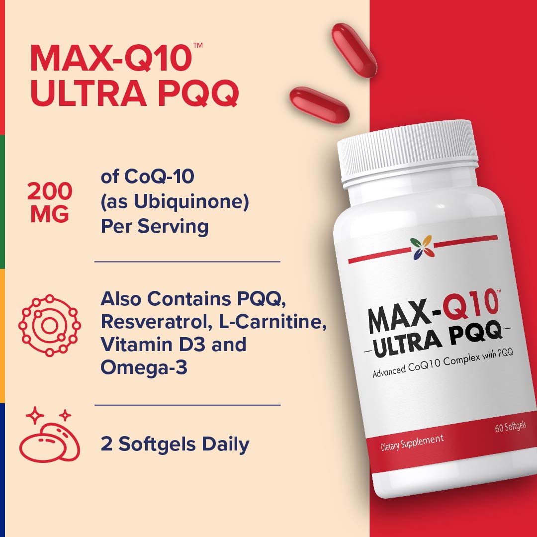 MAX-Q10™ ULTRA PQQ Complejo CoQ10, 60 Cápsulas Blandas
