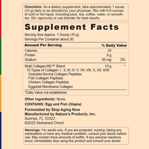 View 2 Supplement label with 'Supplement Facts' and directions on a beige background