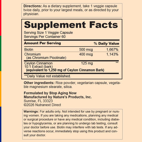 View 3 Supplement Facts panel for CinnaPure ULTRA with Portusana, 60 vegetarian capsules.