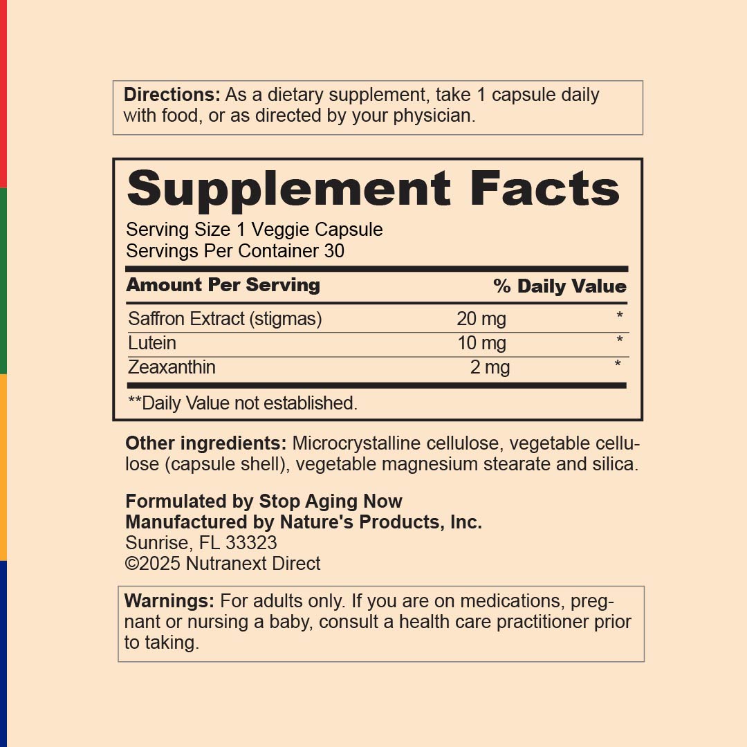 Saffron MD™ Supporto per la Salute degli Occhi, 30 Capsule Vegetali