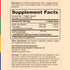 Back label / Supplement Facts showing directions, serving size, amounts per serving, other ingredients, warnings, and manufacturer information.