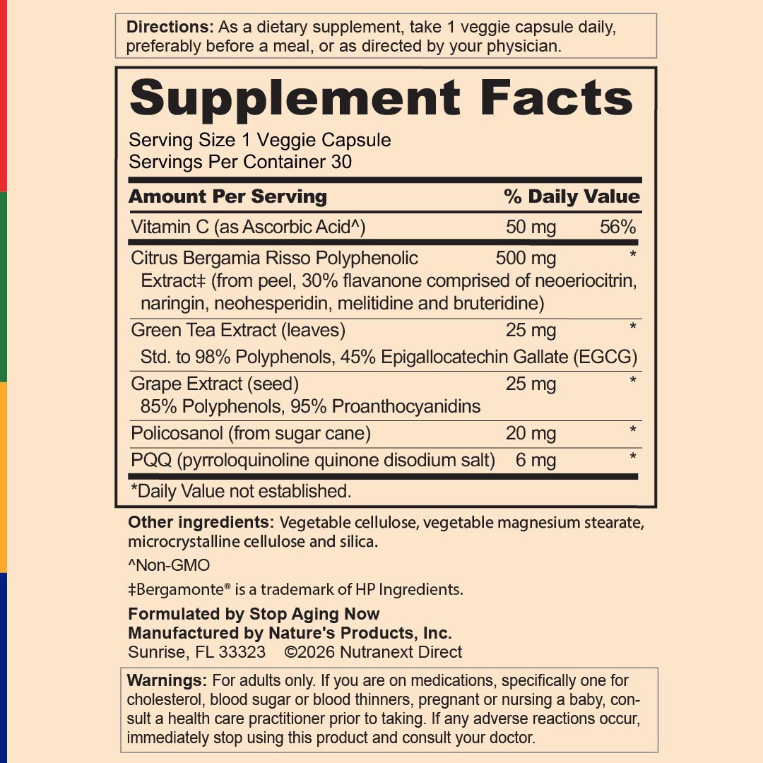 Cholesterol360® ULTRA com PQQ, 30 Cápsulas Vegetarianas