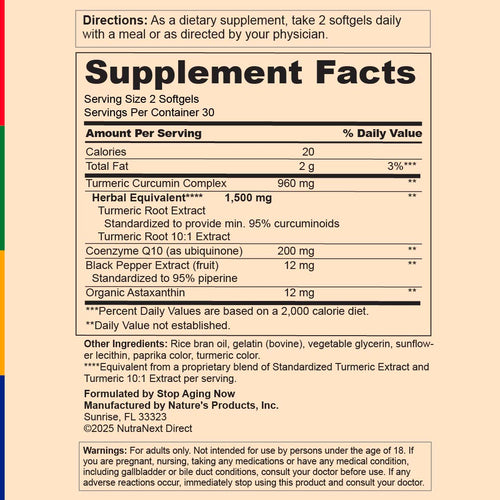 View 2 Supplement label with detailed nutritional information on a beige background
