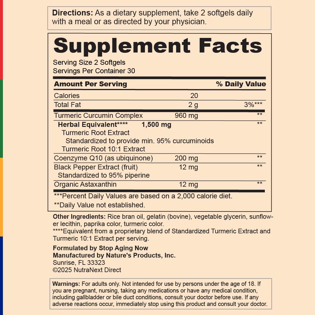 NextLevel Curcumin™ Complexo + CoQ10, 60 Cápsulas Gelatinosas