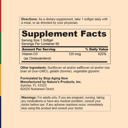 View 3 Formule D-Pure® 125 MCG, 90 Gélules