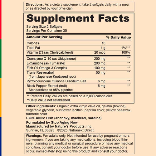 View 2 Supplement facts label with detailed nutritional information on a beige background