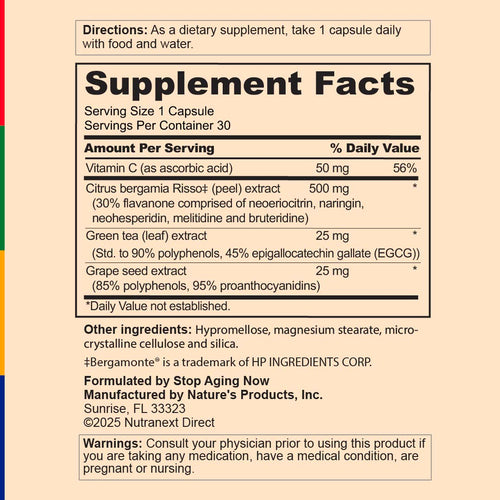 View 2 Supplement label with details on ingredients and usage instructions.