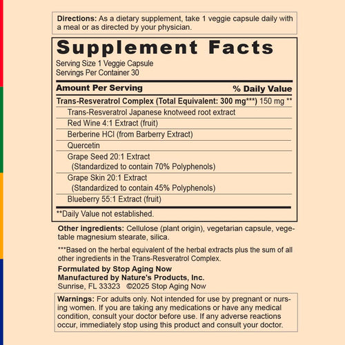 View 2 ResveraPLUS® with Blueberry Extract, 30 Vegetarian Capsules
