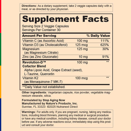 View 2 Supplement label with detailed nutritional information and ingredients.
