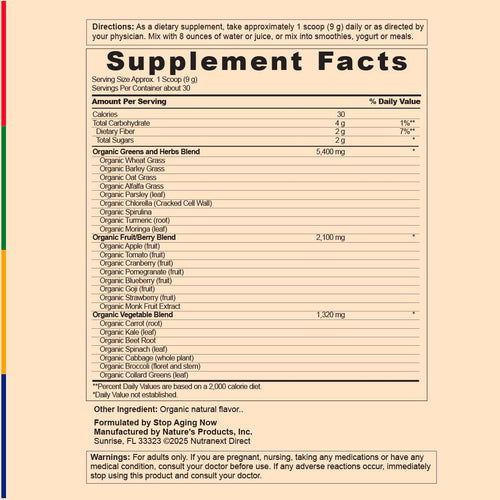 View 2 SYNERGY GREENS, 270 grams