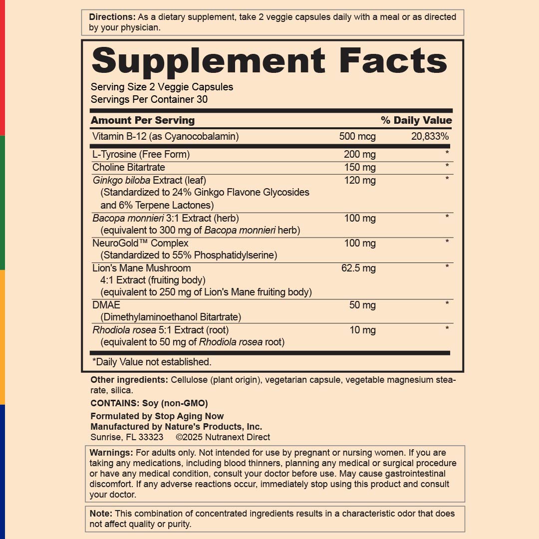 Complejo Brain Energizer®, 60 Cápsulas Vegetarianas