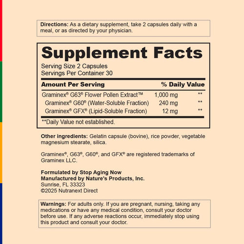 View 3 Supplement label with 'Supplement Facts' and directions on a beige background