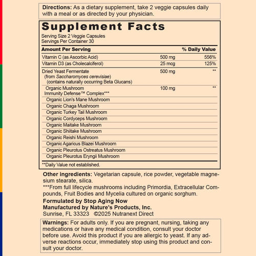 View 2 Supplement facts label with detailed nutritional information on a beige background