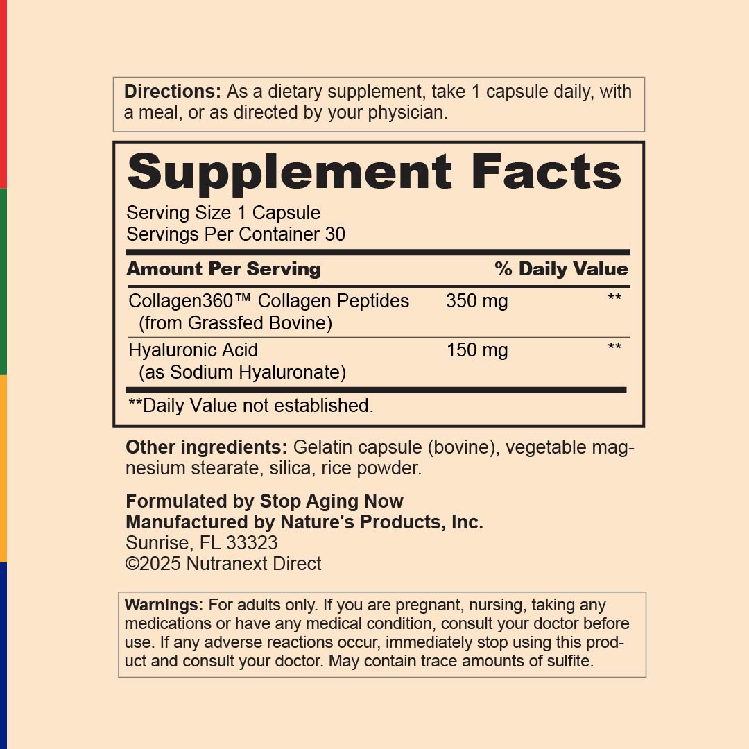 Collagene360™ Articolazioni con UC-II® + Acido Ialuronico, 30 Capsule Vegetali