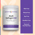 Multi Collagen jar showing it is free from milk, wheat, soy, shellfish, peanuts, and tree nuts.