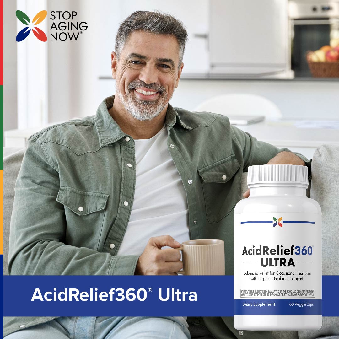 AcidRelief360® ULTRA + Probióticos, 60 Cápsulas Vegetarianas