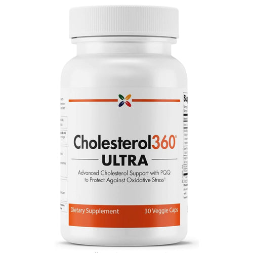 View 1 Cholesterol360° ULTRA Advanced Cholesterol Support with PQQ to Protect Against Oxidative Stress, 30 Veggie Caps Dietary Supplement.