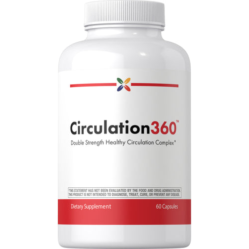 View 1 Image of Circulation360 Double Strength Healthy Circulation Complex bottle with 60 capsules for promoting circulation.