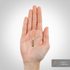 A single capsule measures precisely 0.917 inches (2.329 cm) for scale, as shown alongside a hand providing perspective.