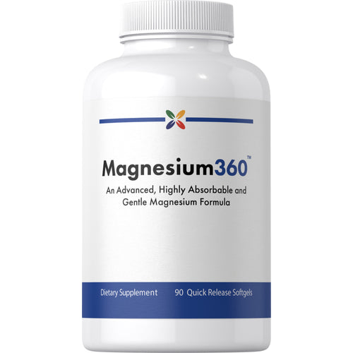 View 1 Magnesium360 Formula: 90 softgels for quick release.
