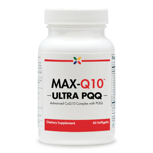 View 1 MAX-Q10 ULTRA PQQ Advanced CoQ10 Complex with PQQ, 60 Softgels, shown in a product image.