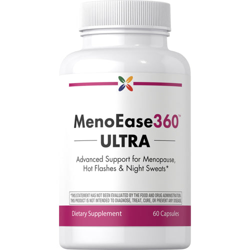 View 1 MenoEase360™ ULTRA Supplement, 60 Capsules, offers advanced support for menopause, hot flashes, and night sweats.