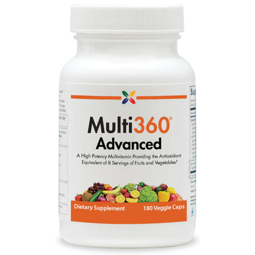 View 1 Multi 360 Advanced 180 Veggie Caps. High potency multivitamin, antioxidant equivalent to 8 servings of fruits and vegetables.