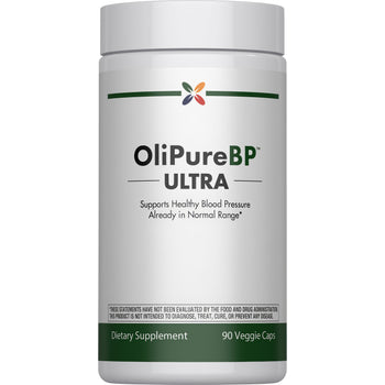 OliPureBP ULTRA 90 Veggie Caps. Supports healthy blood pressure already in normal range.