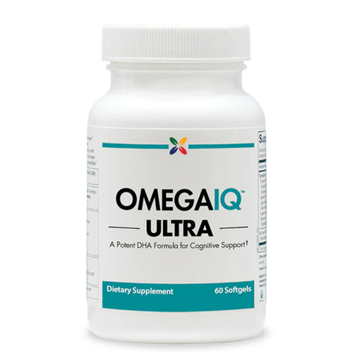 View 1 OmegaIQ ULTRA Dietary Supplement bottle containing 60 softgels.