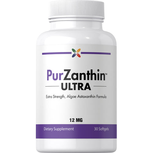 View 1 PurZanthin ULTRA Astaxanthin 12 MG Extra Strength, Algae Astaxanthin Formula, 30 Softgels.