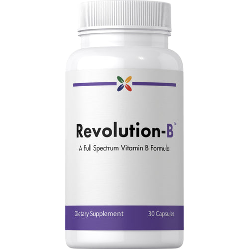 View 1 Revolution-B is a full spectrum vitamin B formula dietary supplement with 30 capsules.