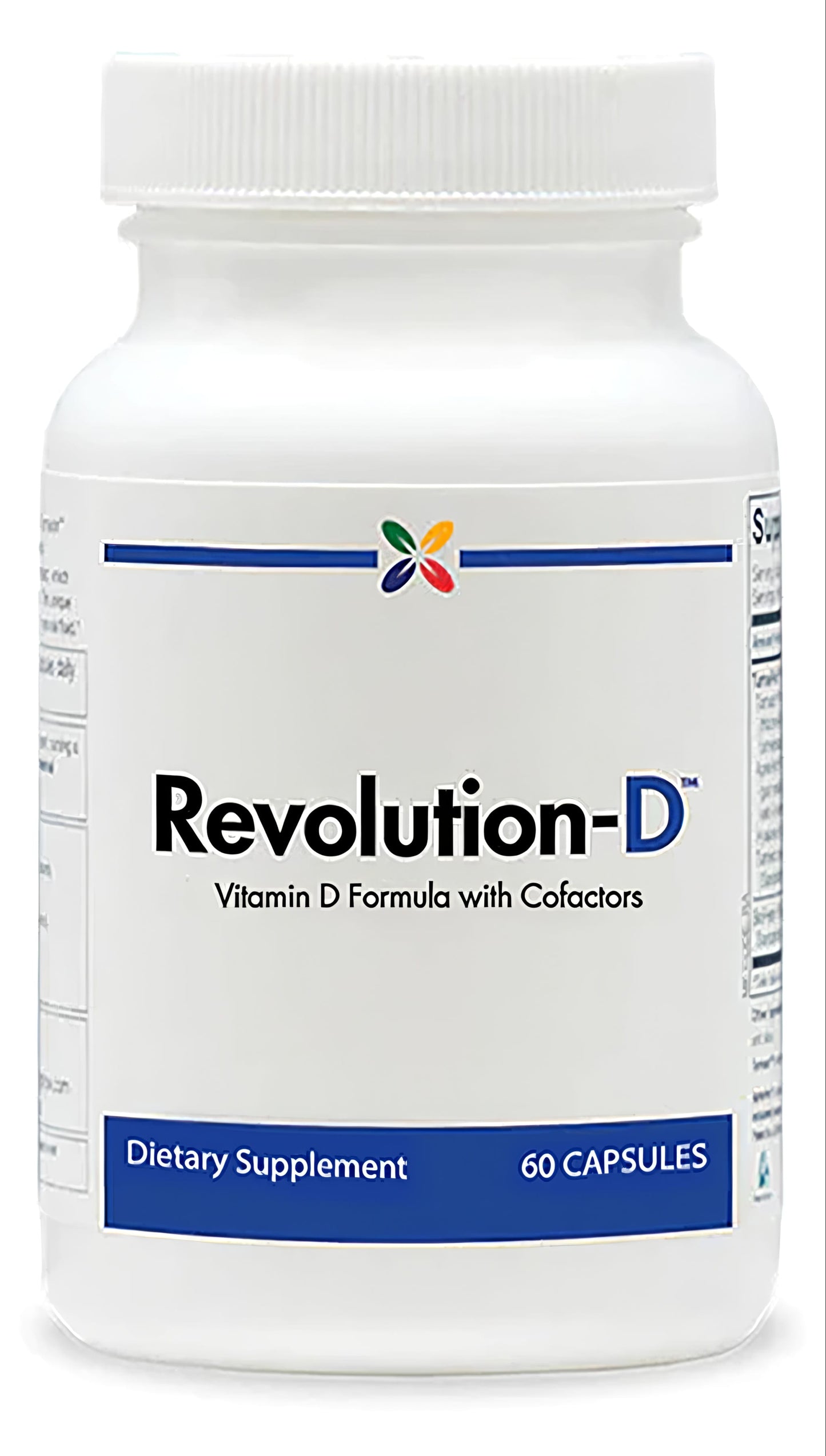 Revolution-D Vitamin D Formula with Cofactors, a dietary supplement containing 60 capsules.