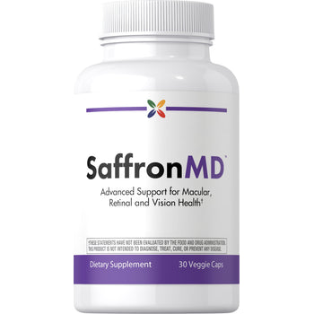 SaffronMD Advanced Support for Macular, Retinal, and Vision Health Dietary Supplement with 30 Veggie Caps.