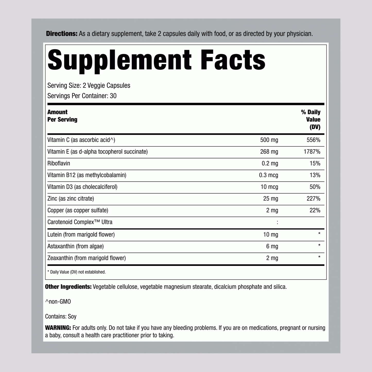Vision360® ULTRA AREDS2 Formule, 60 Capsules Végétariennes