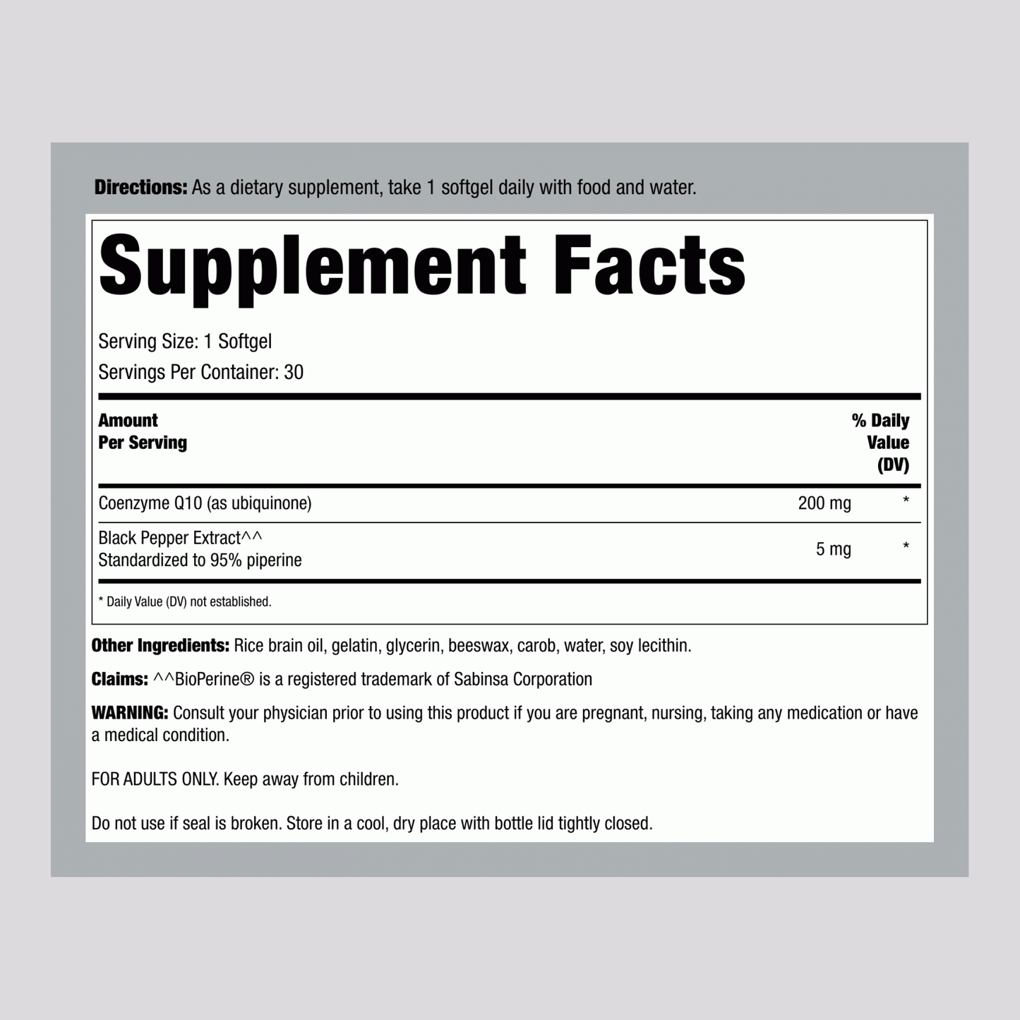 Synergy Maximum Absorption Coq10 Supplement Facts MAX-Q10™ Formula | CoEnzyme Q10 200 MG | Kaneka CoQ10 Supplement