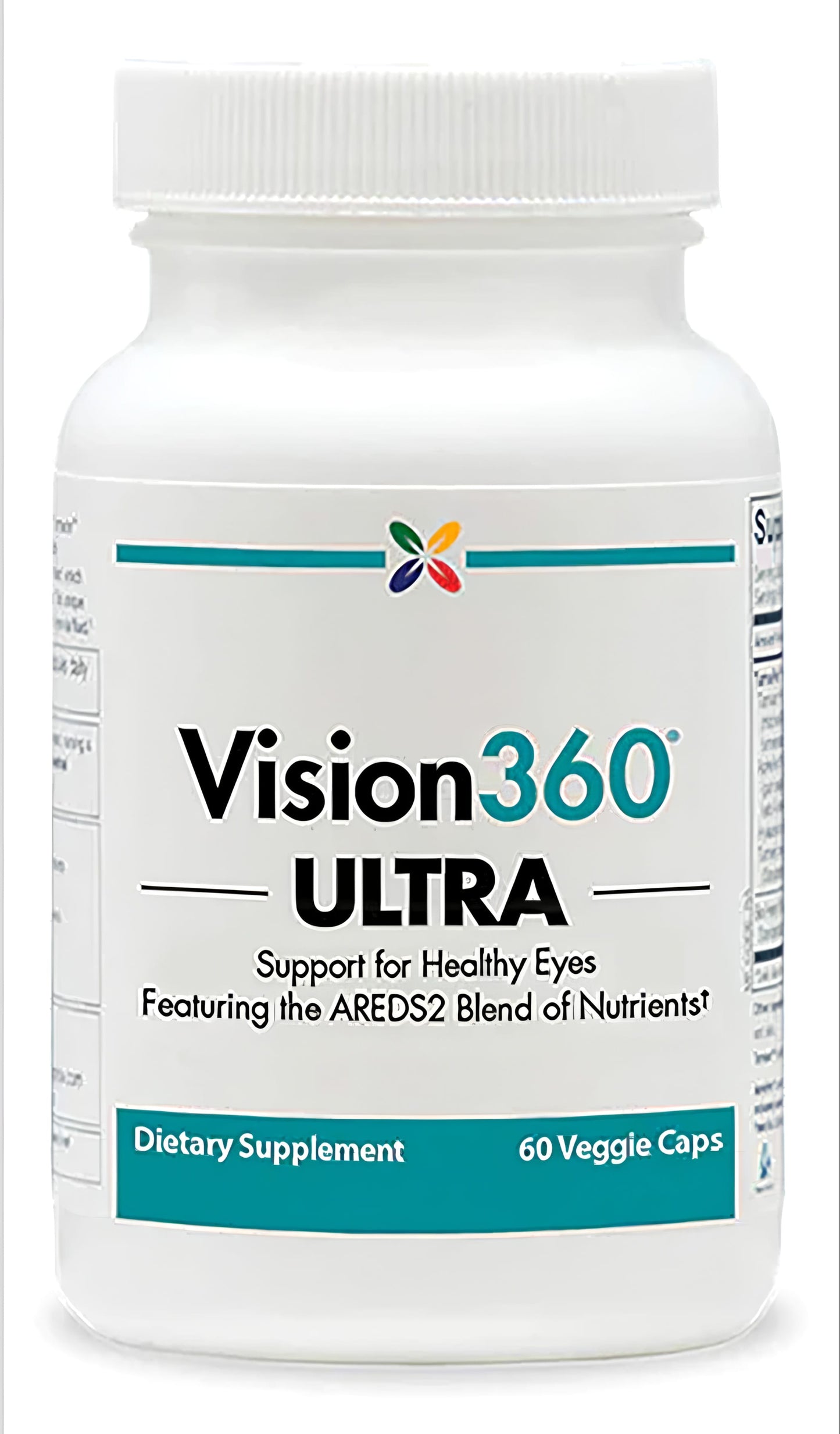 Vision360 ULTRA dietary supplement bottle with 60 veggie capsules.